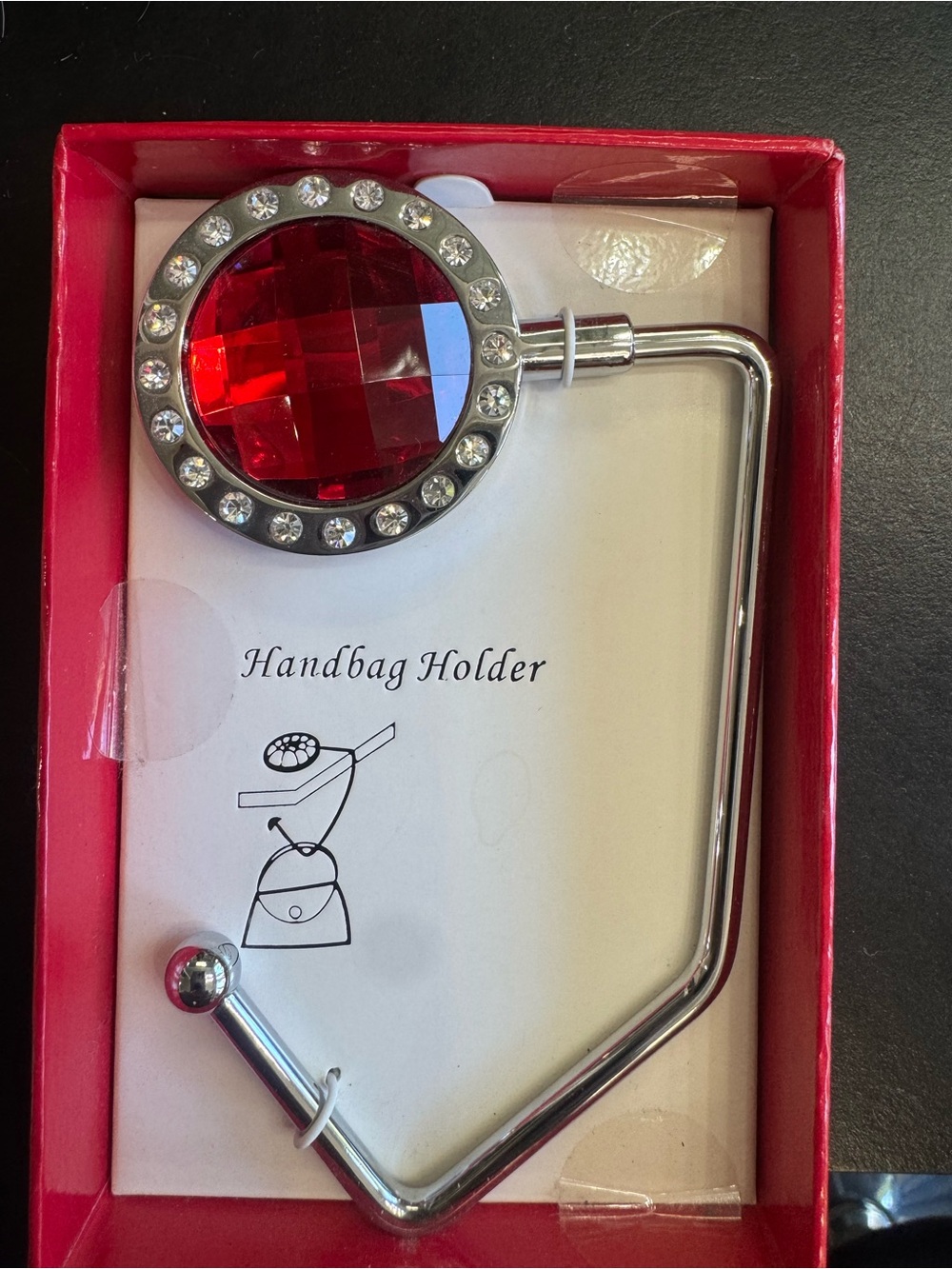 Red Crystal Handbag Holder